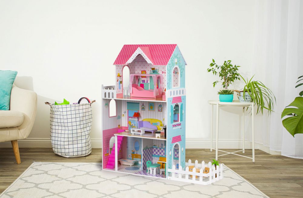 Doll House Play Set Toy | wooden doll house 