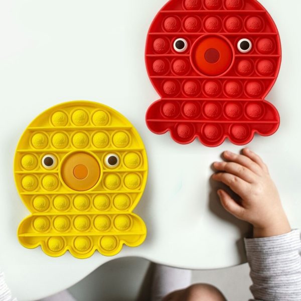 Kidzabi Push Pop Bubble Fidget Toy Red Octopus for Kids - LCGJ22018