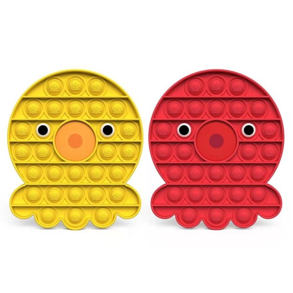 Kidzabi Push Pop Bubble Fidget Toy Red Octopus for Kids - LCGJ22018