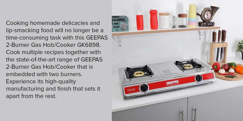 Geepas GK6898 2 Burner Gas Stove PLUGnPOINT