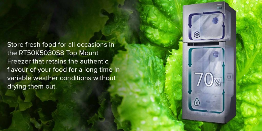 Samsung RT50K5030S8 top mount refrigerator 500L PLUGnPOINT