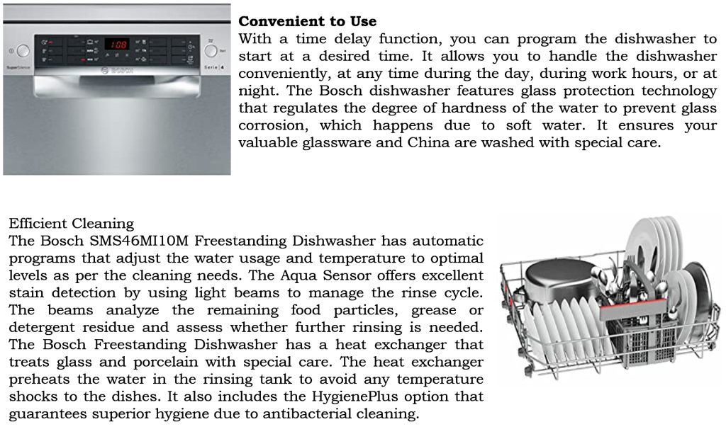 Bosch SMS46MI10M | Free Standing Dishwasher