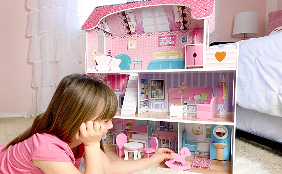 Doll House Play Set | wooden doll house