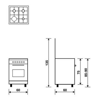 Glem AL6611GI/FS | 4 Burners Gas Cooker 60×60 Cm 