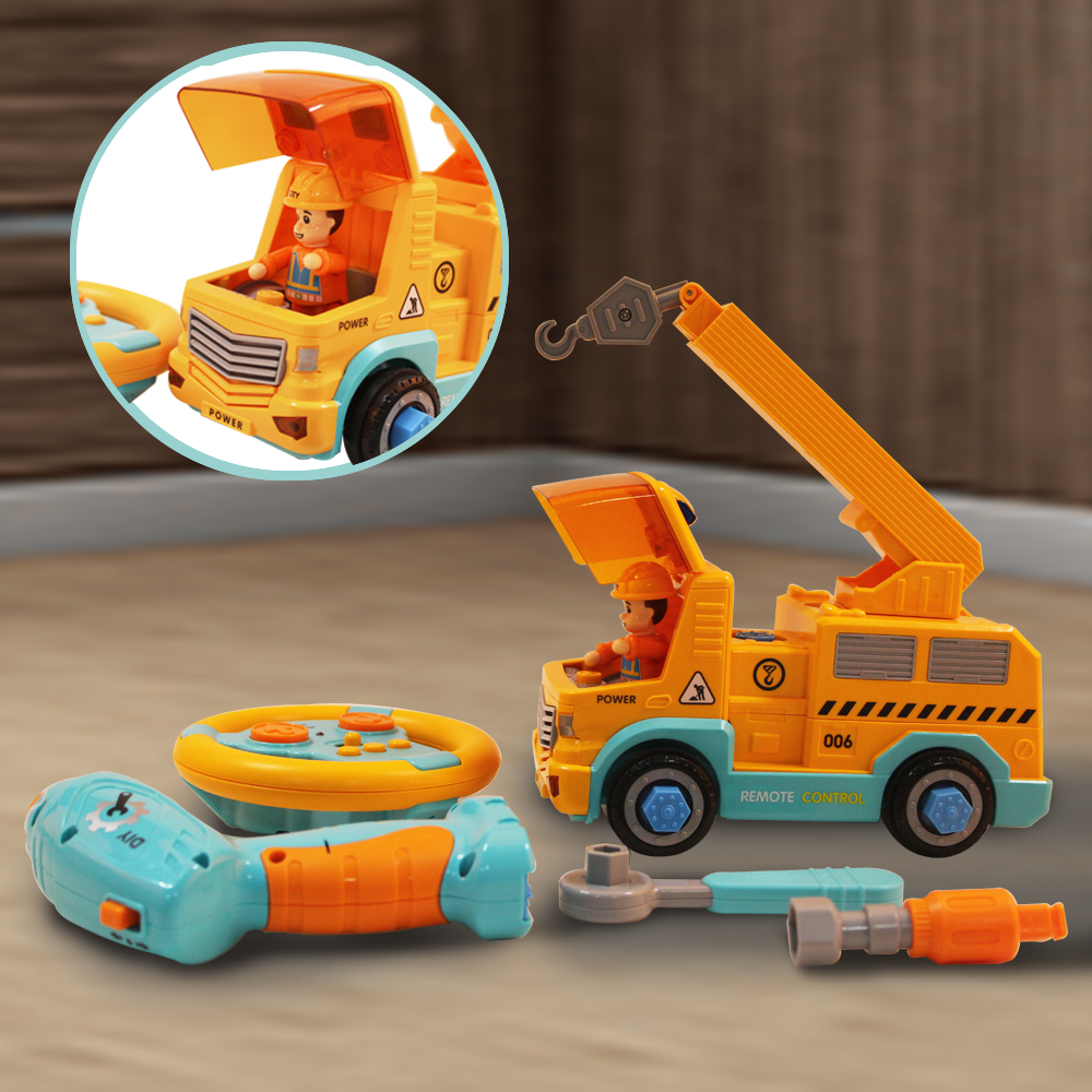 Kidzabi RC Construction Truck Assembly Toy with Electric Drill for Kids - TOP20002
