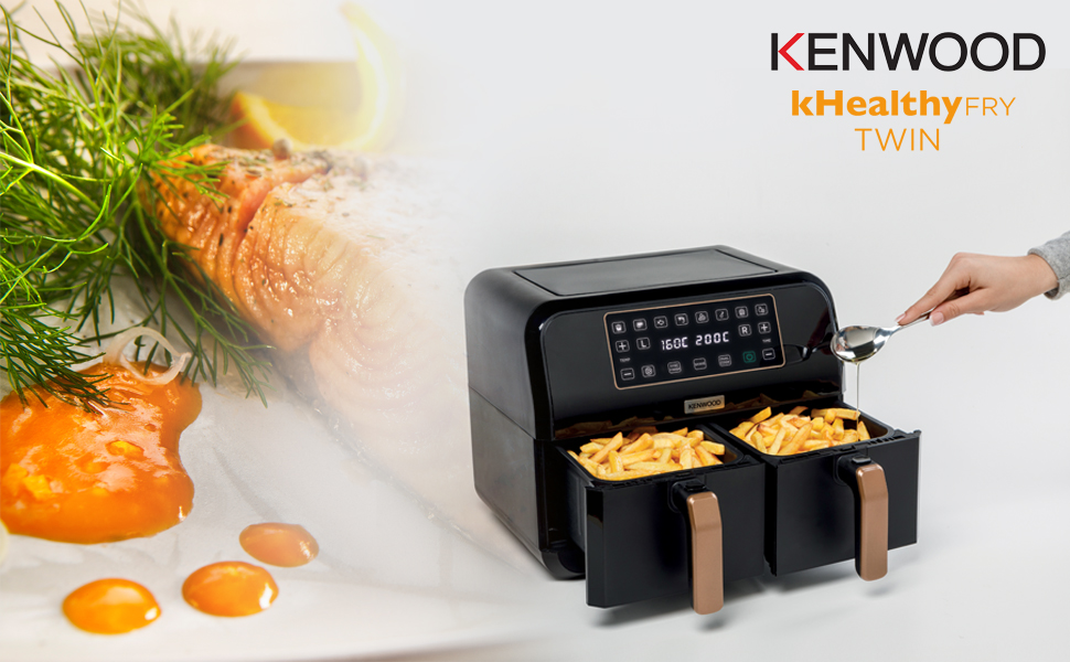 Kenwood Digital Twin Air Fryer Black/Gold - HFP70.000BK