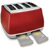 De'Longhi Icona Capitals 4-Slice Toaster 1800W, Red - CTOC4003.R