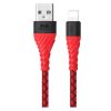 Miccell 2.4A TPE USB TO Lightning Cable 1.2M Grey/Red - VQ-D114-IP