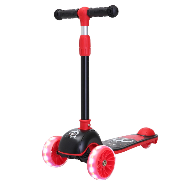 Kidzabi 3 Wheels Kick Scooter with LED light for Kids - JN-188A