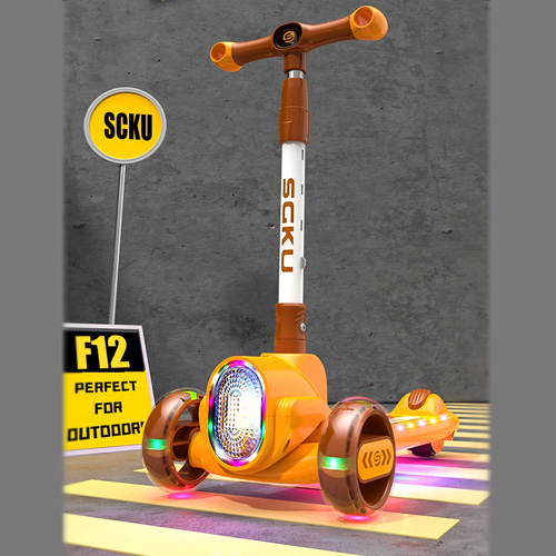 Kidzabi 3 Wheels Kick Scooter with Music & Lights for Kids - SK-2022