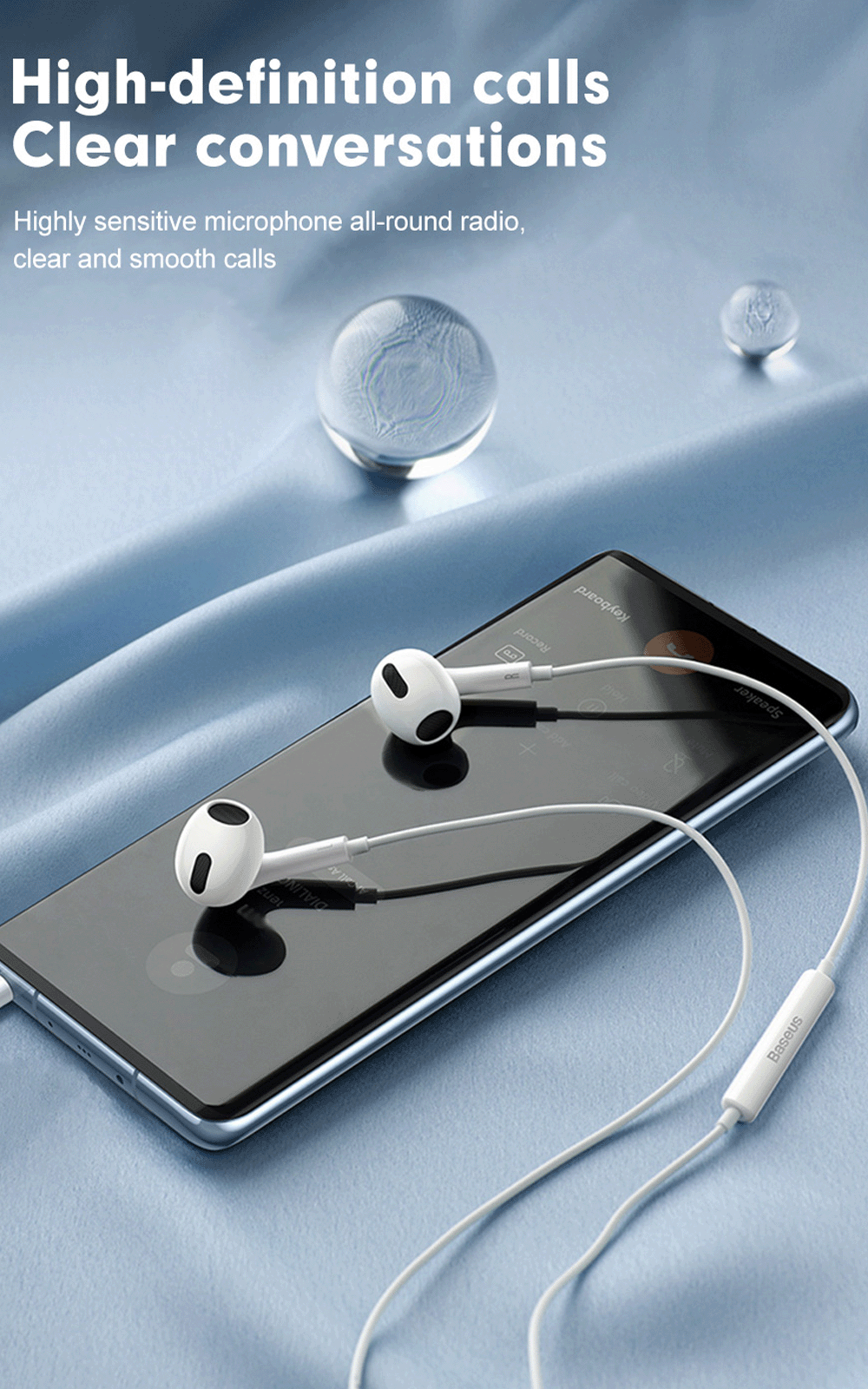Miccell Wired Stereo Earphone For IPhone White - VQ-H53-Lig