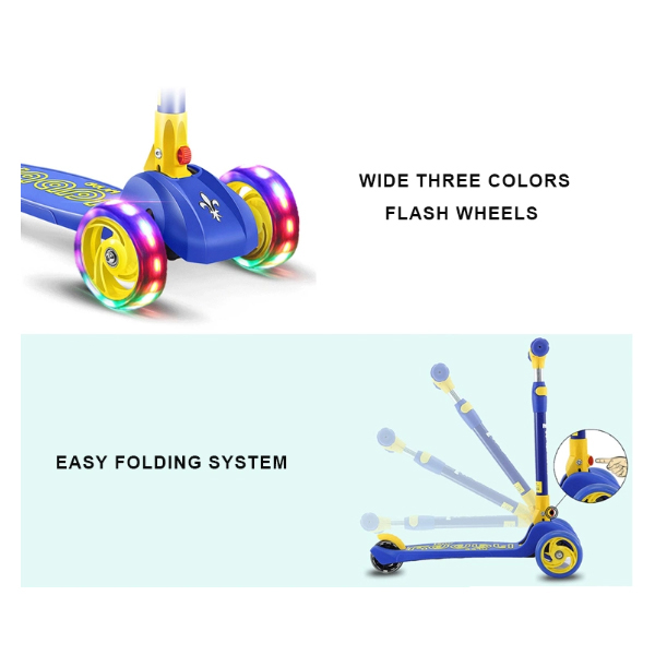 Kidzabi 3 Wheel Kick Scooter Foldable Design for Kids - HLBB-818B