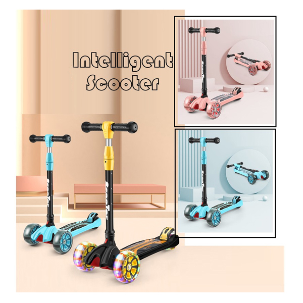 Kidzabi 3 Wheels Kick Scooter with Music Light for Kids - HLBB-818