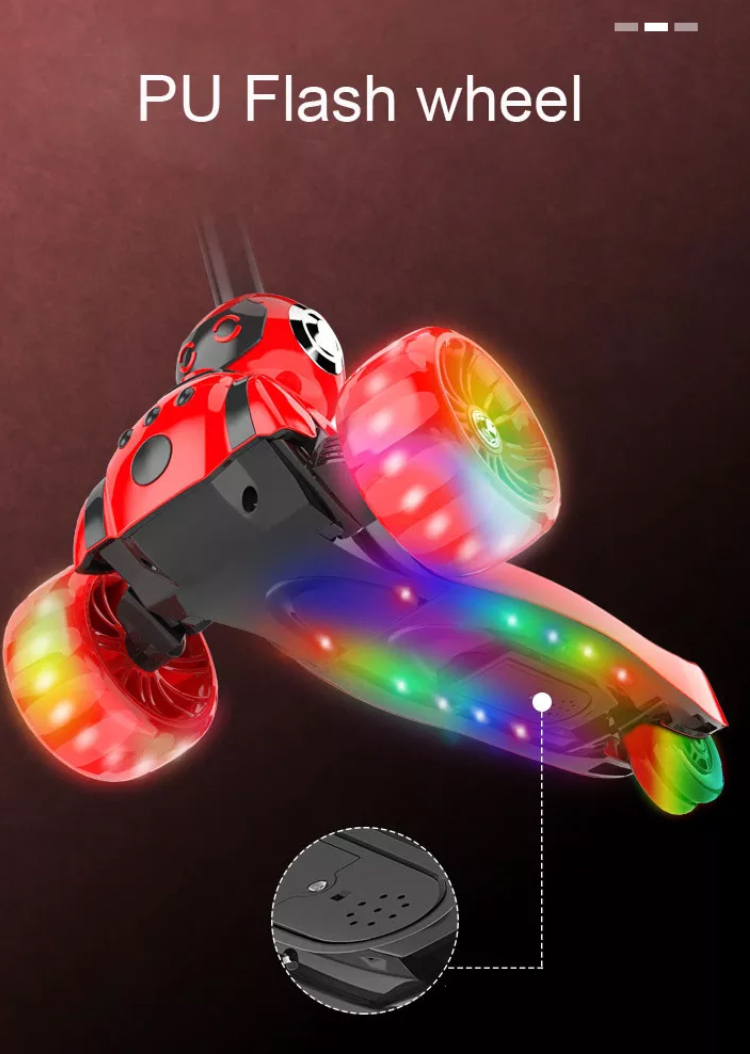 Kidzabi 3 Wheels Kick Scooter With Led Lights for Kids - HMF-588