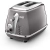 De'Longhi 2-Slice Icona Metallics Toaster 900 W, Grey/Silver - CTOT2003.GY