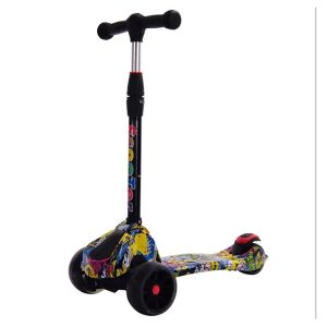 Kidzabi Foldable 3 Wheel Kick Scooter For Kids - DML-007-SCRAWL