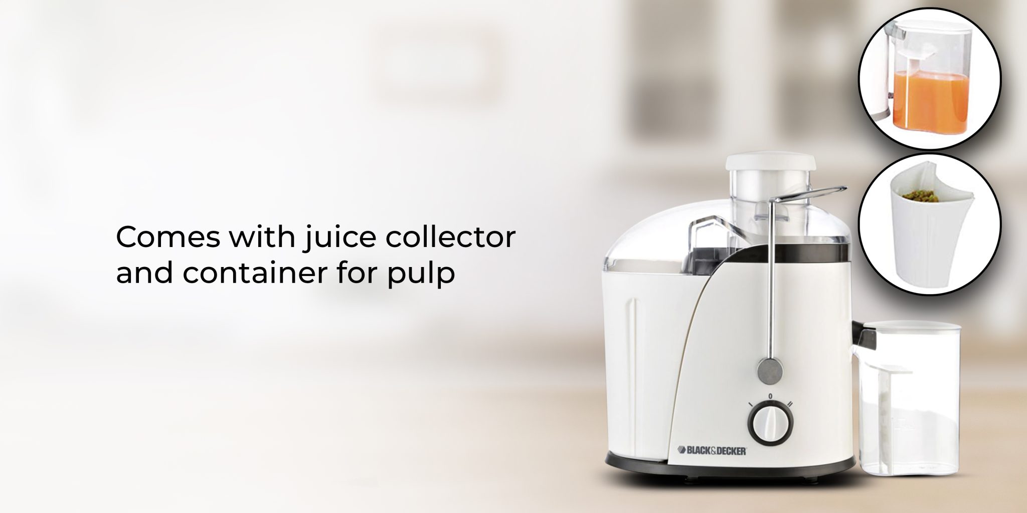 Black+Decker JE400B5 400W Juice Extractor PLUGnPOINT