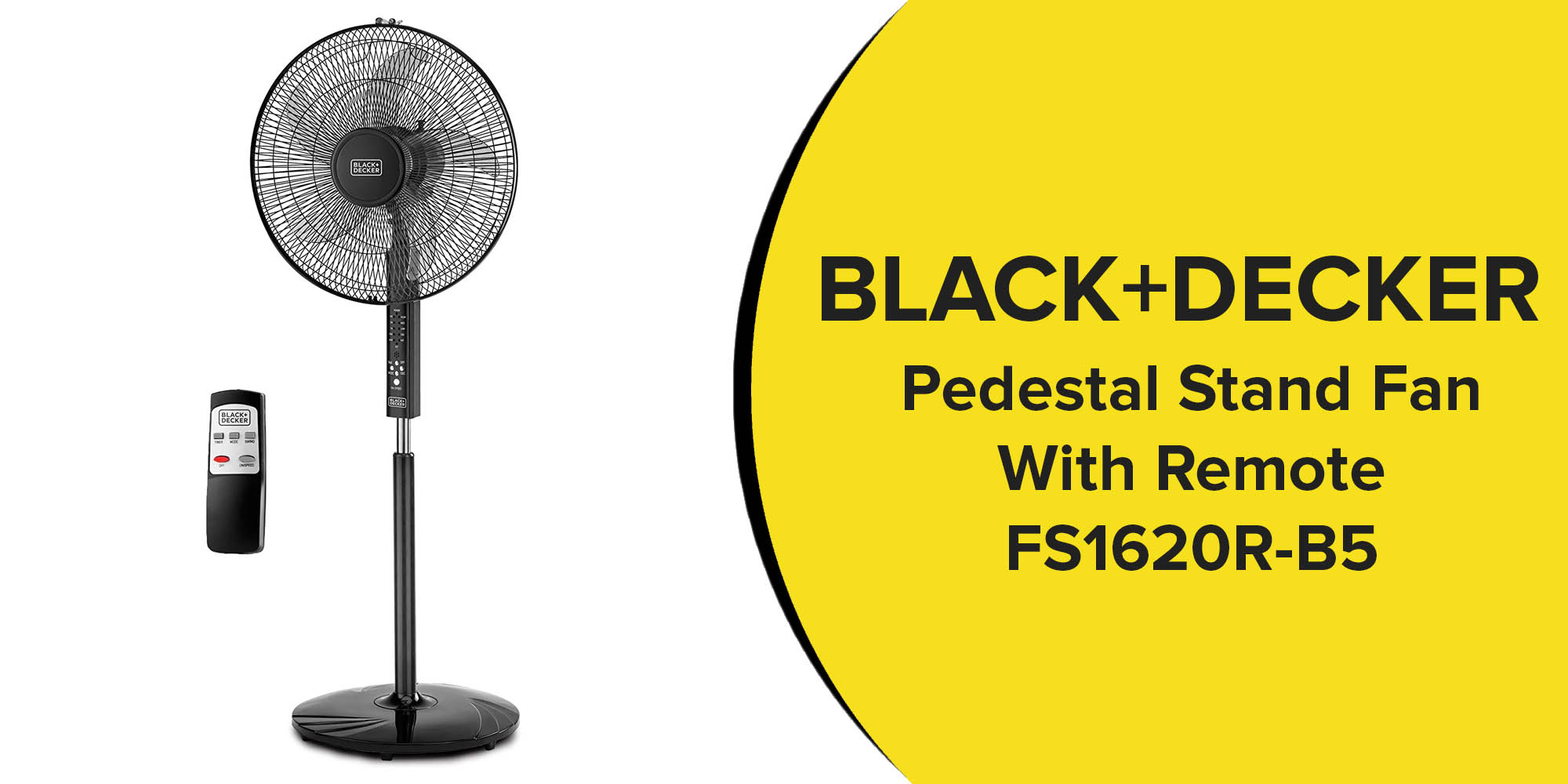 Black+Decker FS1620R-B5 | Stand Fan 16-inch 