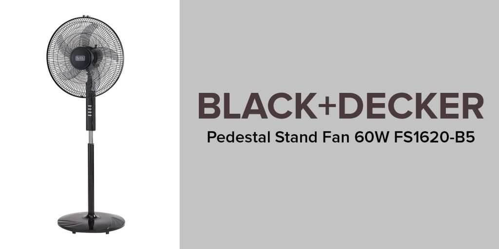 Black+Decker FS1620B5 16inch Stand Fan PLUGnPOINT