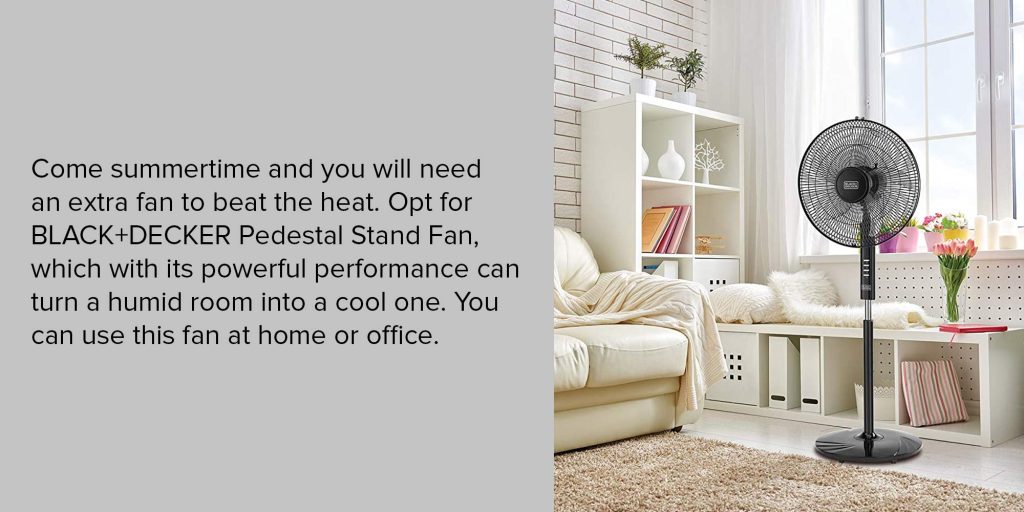 Black+Decker FS1620B5 16inch Stand Fan PLUGnPOINT