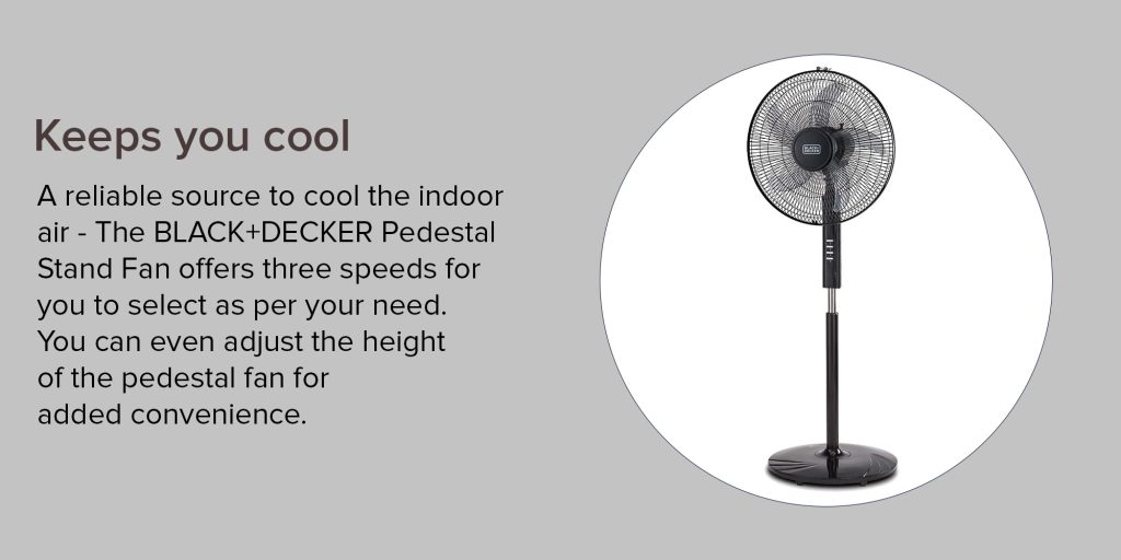 Black+Decker FS1620B5 16inch Stand Fan PLUGnPOINT