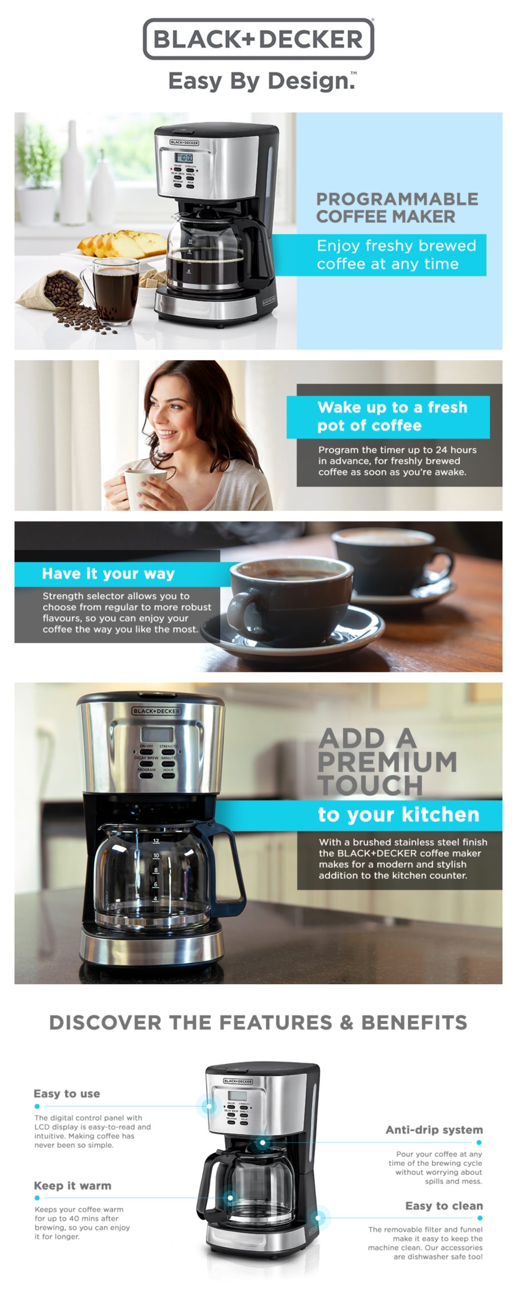 Black+Decker DCM85-B5 | 12 Cup Programmable Coffee Maker 