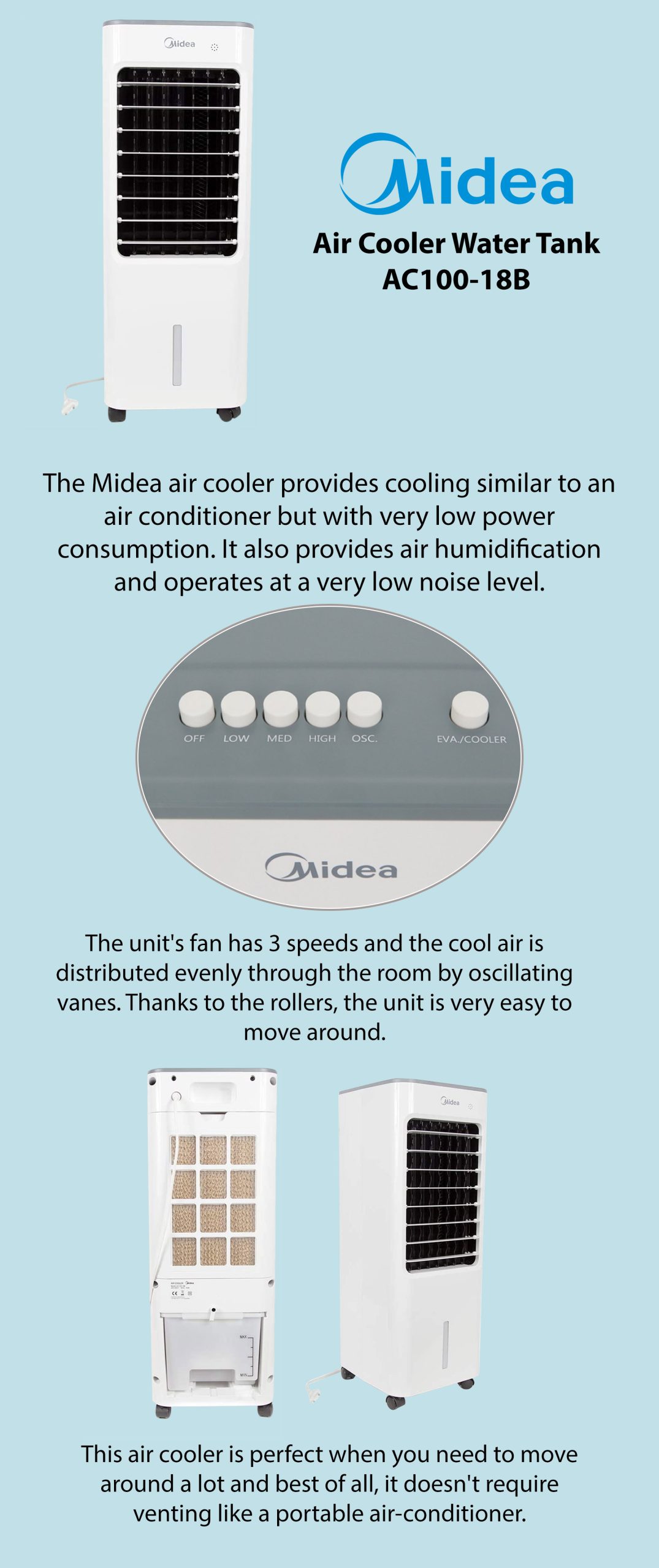 Midea AC100-18B | Air Cooler 