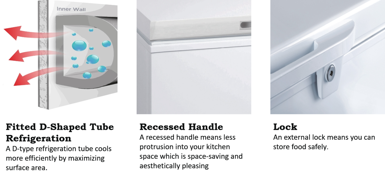 Midea Chest Freezer 702L Net Capacity, 2 Door, White HD933CN