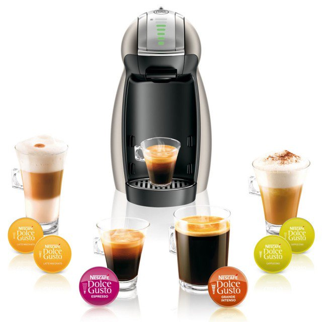 GENIO 2™ AUTOMATIC BLACK Introducing the NEW & IMPROVED Genio 2! Now with a metal body, larger water capacity and an XL function for an even bigger cup! Customise your coffee with the NEW & IMPROVED Genio 2 – the small yet powerful NESCAFɮ DOLCE GUSTO® machine is now even better! It now sports a stunning metal body and drip tray. We've upgraded the scroll wheel to an intuitive and smart joystick system, increased the water capacity by 33% and introduced the XL function to make an even bigger cup of your favourite drink! The Genio 2 still makes that perfect cup with its 15 bar pump pressure delivering the golden crema on top of your coffee, a true sign of cafe quality beverages. With its compact design and improved features, the Genio 2 is perfect for the home and office! With Genio 2’s, up to 15 bar, pressure system you will enjoy a professional coffee with a thick, velvety crema. Coffee freshness is preserved with our hermetically sealed capsules, for a rich and aromatic cup. Take you pick from over 19 high quality coffee creations: choose from our range of intense espressos, smooth cappuccinos, aromatic Grandes, even hot chocolate, teas, and many more. The adaptable Genio 2 capsule coffee machine can prepare not only hot, but also delicious cold beverages. Eco mode automatically switches off the machine after 5 minutes of inactivity. The machine has an A rating for energy consumption.