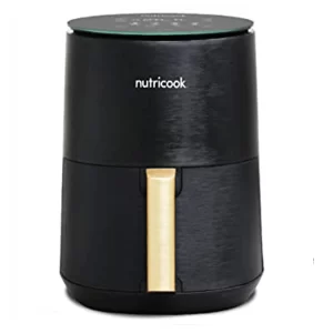 Nutricook Air Fryer Mini, 1500 Watts, Digital Display, Tempered Glass Control Panel, 8 Preset Programs with built-in Preheat function, 3.0 Liters, Black – NC-AF103K