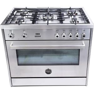 Bertazzoni 90X60 Professional Gas Cooker With Electric Oven Steel - PRO905MFELXC