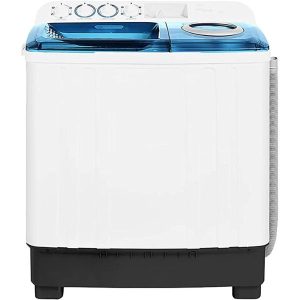 Super General 10 kg Twin-tub Semi-Automatic Washing Machine, White/Blue, efficient Top-Load Washer with Lint Filter, Spin-Dry - SGW 105