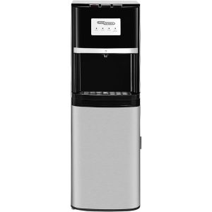 Super General Hot and Cold Water Dispenser, Bottom-Loading Water-Cooler, Instant-Hot-Water, 3 Taps, Black/Silver - SGL2020BM