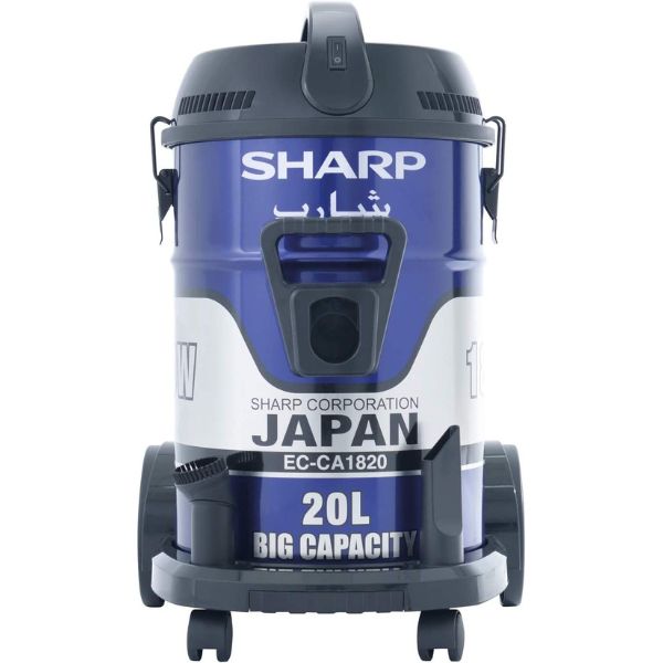 SHARP 18L 1800W Drum/Barrel 100% Copper Motor Vacuum Cleaner, Blue - ECCA1820