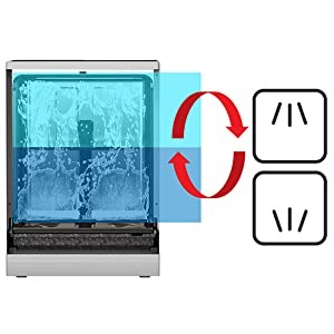 Toshiba 14 Place Setting, 6 Programs Free Standing Dishwasher with Dual Wash Zone - DW14F1(W)