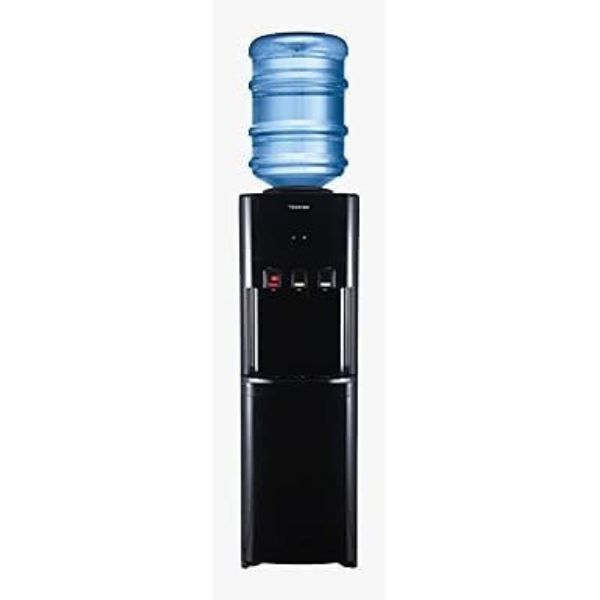 TOSHIBA Top Load Water Dispenser with Hot, Cold & Normal Water options& 20L storage cabinet, Black - RWF-W1766TU(K)