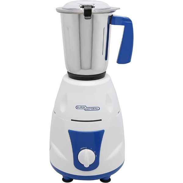 Super General 750W Mixer-Grinder with 3 Speed Control, White/Silver - SGGM 750C