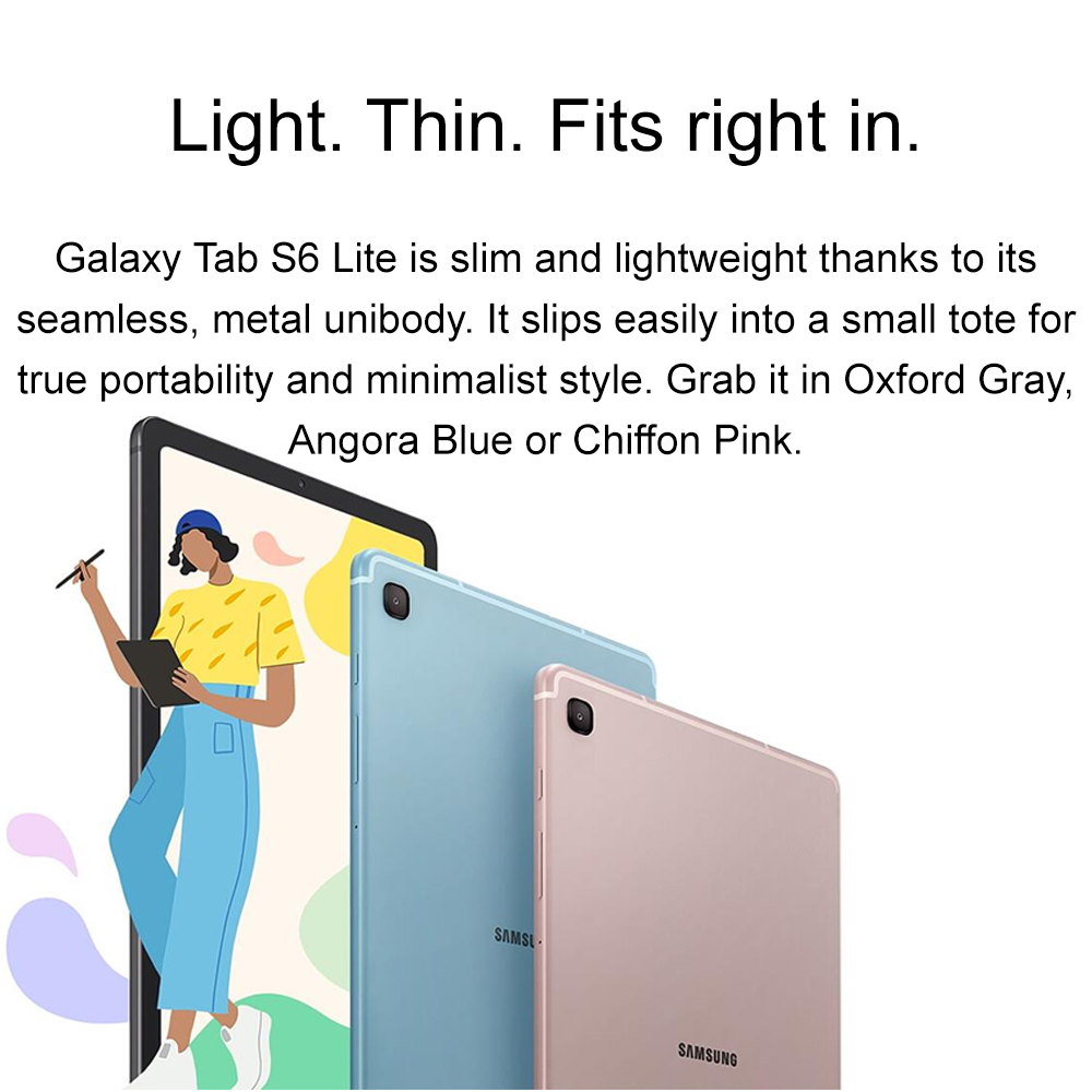 Samsung Galaxy Tab S6 Lite 4GB RAM 64GB Wi-Fi LTE Uae Version Blue/Gery/Pink - SM-P615NZBAXSG