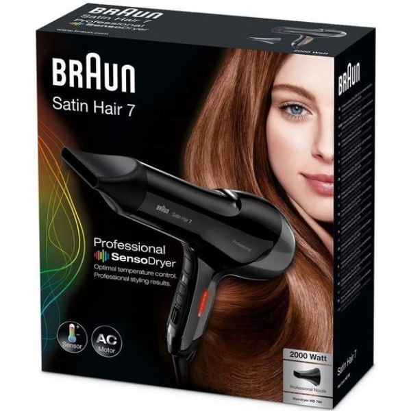 Satin Hair 7 Professional SensoDryer with Thermo Sensor and Professional Nozzle - HD780
