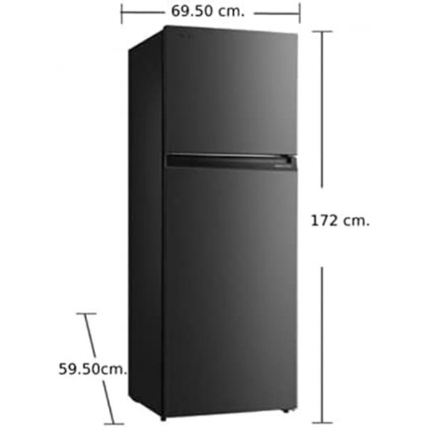 Toshiba 468 Liter Refrigerator Double Doors Inverter Compressor Fridge & Freezer With Air Fall Cooling System, Silver - GRRT468WEPME