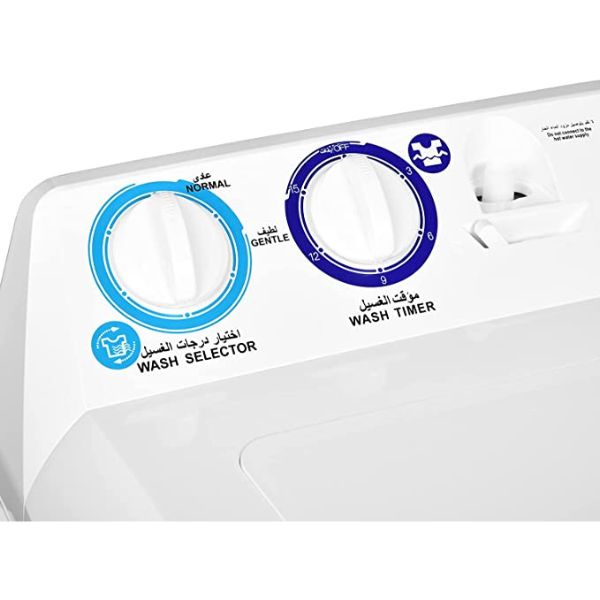 Super General 12 kg Twin-tub Semi-Automatic Washing Machine, White, efficient Top-Load Washer with Low noise gear box, Spin-Dry - SGW 1212