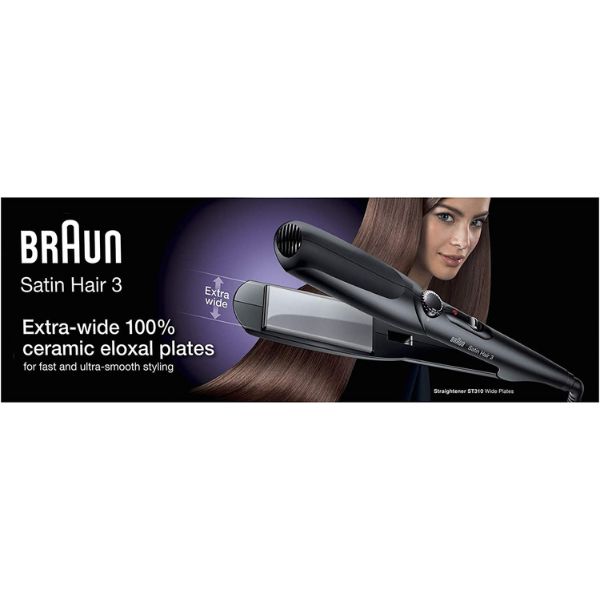 Braun Satin Hair 3 Hair Straightener With Wide Plates - ST310