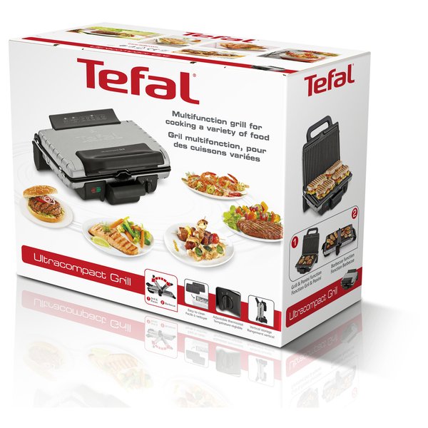 Danger marketing In fact Tefal Grill, Ultra Compact Barbecue / BBQ Grill, 1700 Watts, Silver  GC302B28 - PLUGnPOINT - The Marketplace