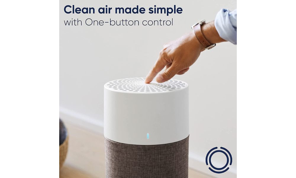 Blueair Air Purifier With Particle & Carbon Filter, With Aqm & Washable Pre-Filters, Which Captures Allergens, Odors, Smoke, Mold, DUST, Germs, Pets, Smokers - Small Room - Gray - BLUE3210