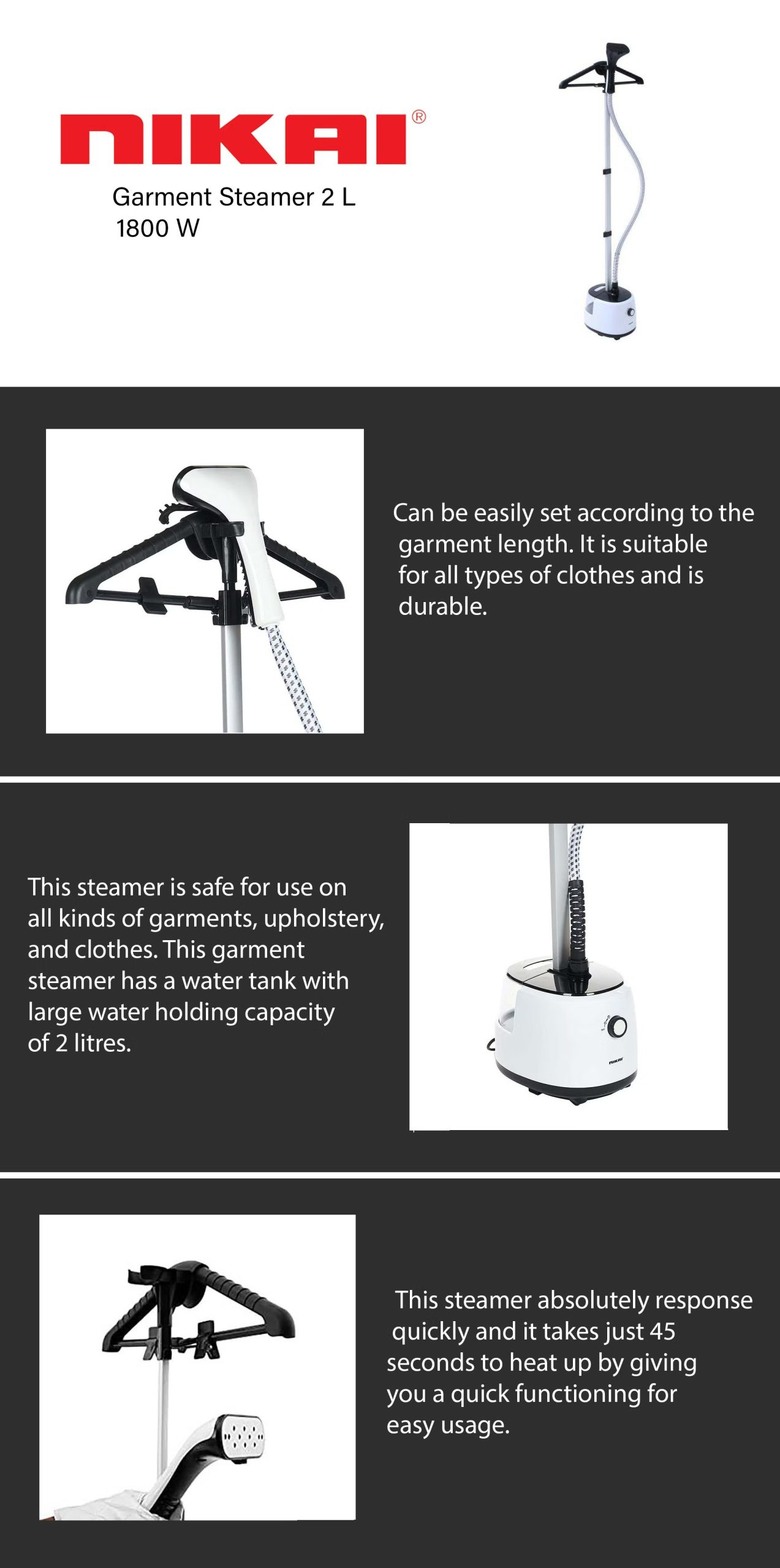 NIKAI NGS566 | Garment Steamer 