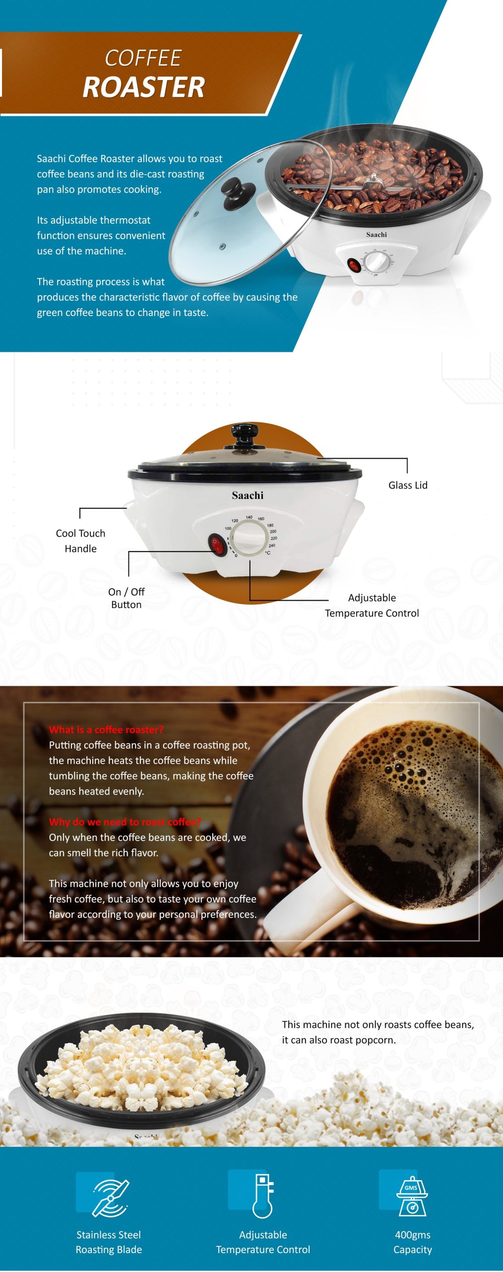 Saachi NL-CR-4962 | Coffee Roaster