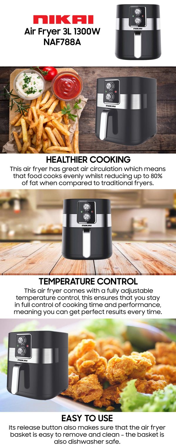 Nikai NAF788A2 Air Fryer 2.6L PLUGnPOINT