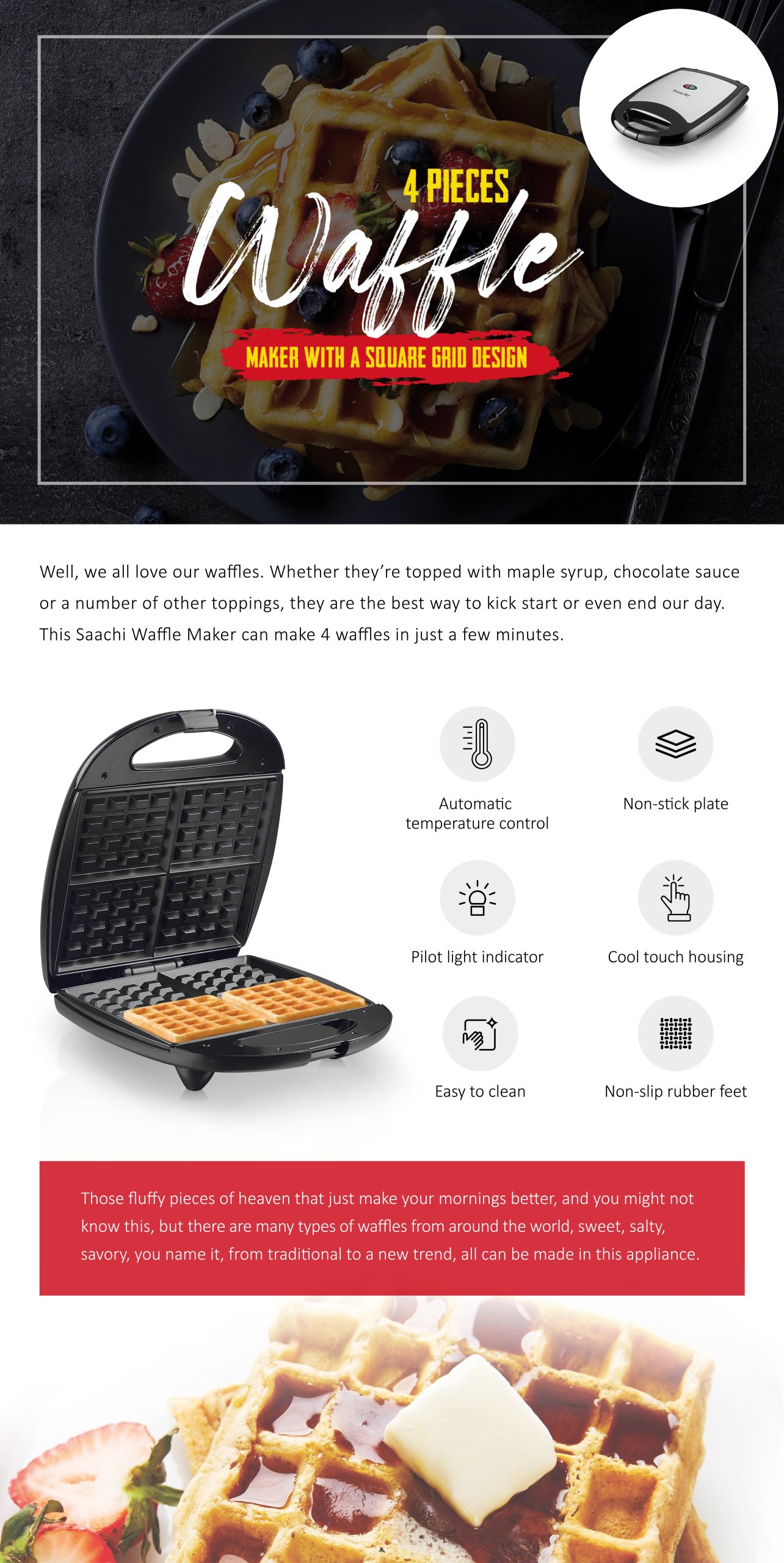 Saachi NL-WM-1562 | waffle maker

