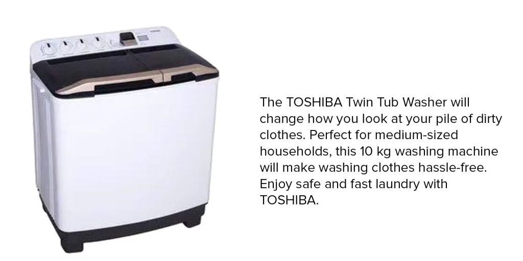 Toshiba 10 KG SemiAutomatic Washing Machine, Ultra Spin, Golden Soak