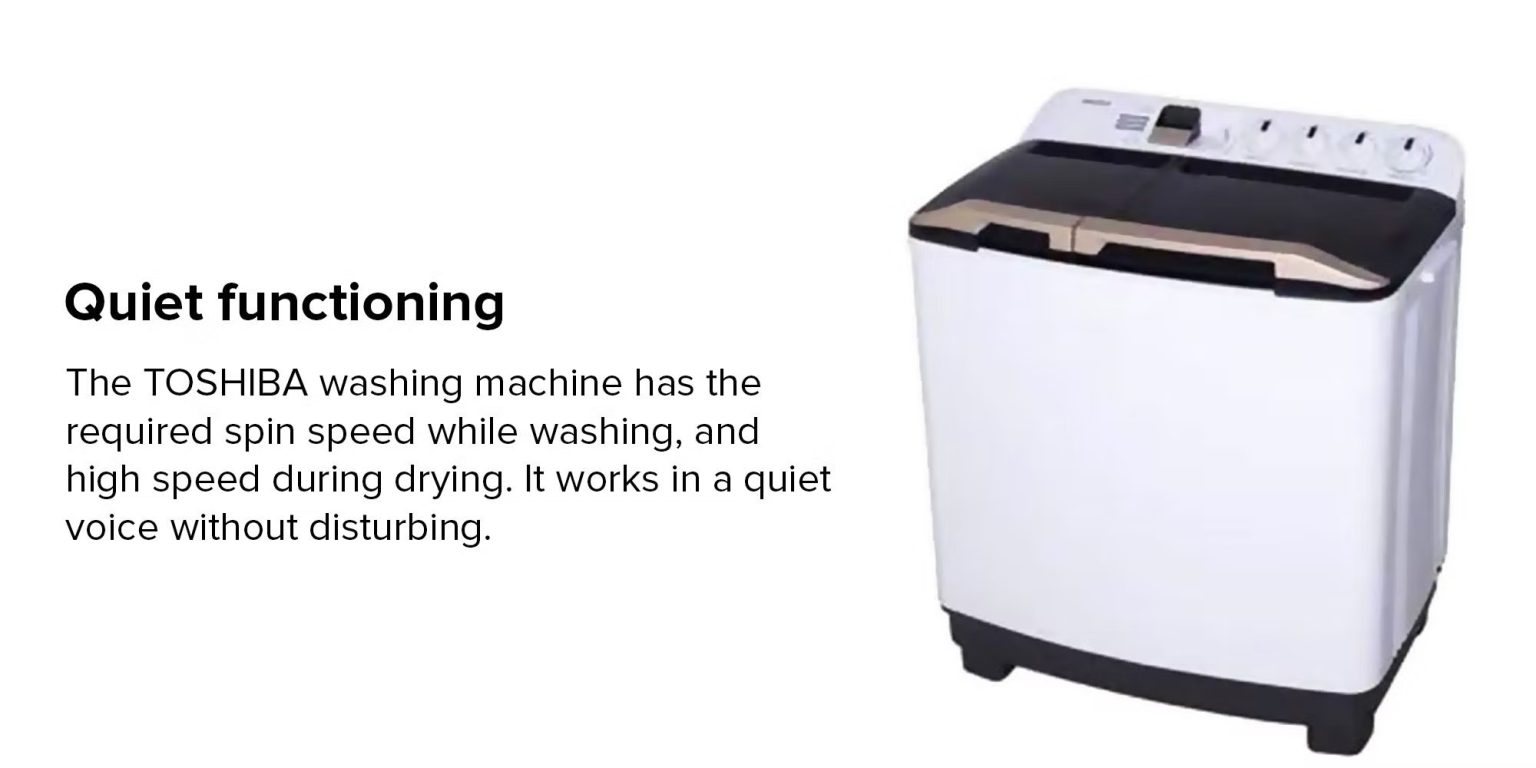Toshiba 10 KG SemiAutomatic Washing Machine, Ultra Spin, Golden Soak